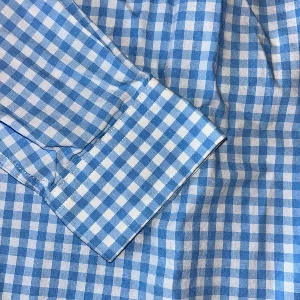 Vineyard Vines Youth L Whale Shirt – Blue Gingham – 100% Cotton - Picture 6 of 6
